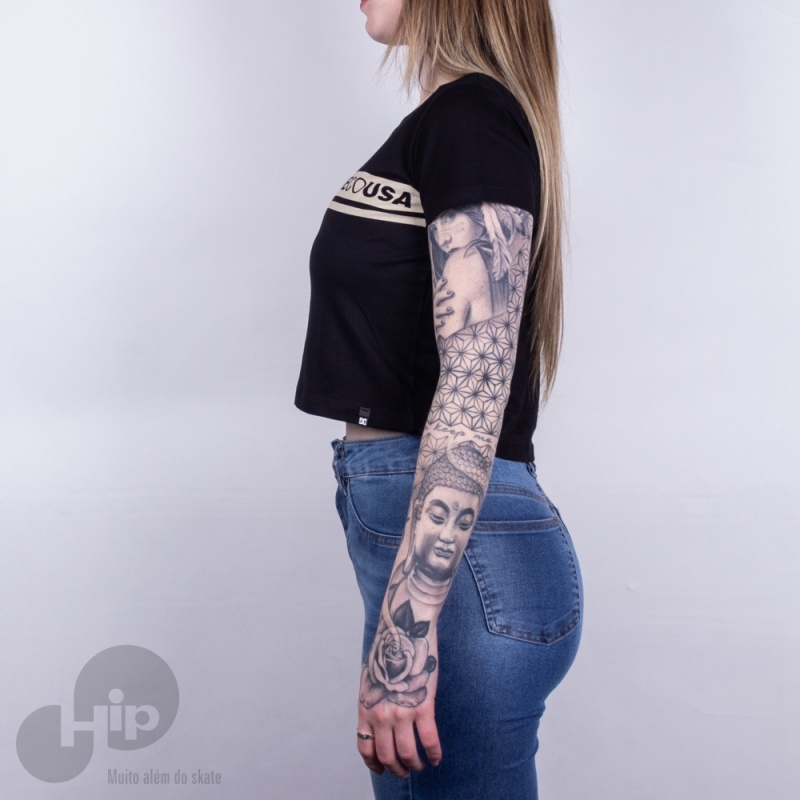 Blusa Cropped Dc Shoes Bas Preta
