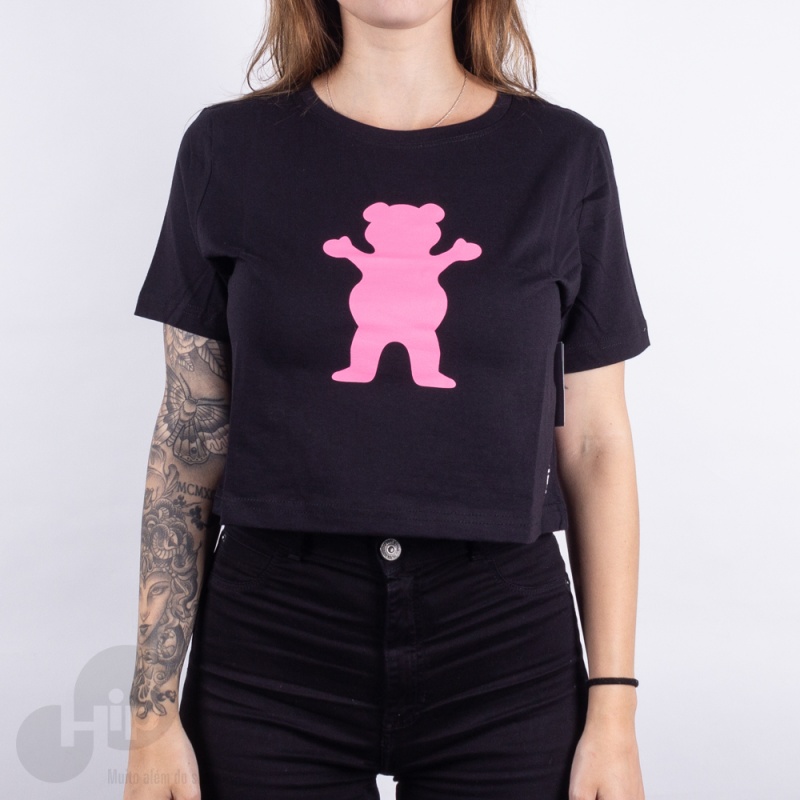 Blusa Cropped Grizzly Og Bear Preto