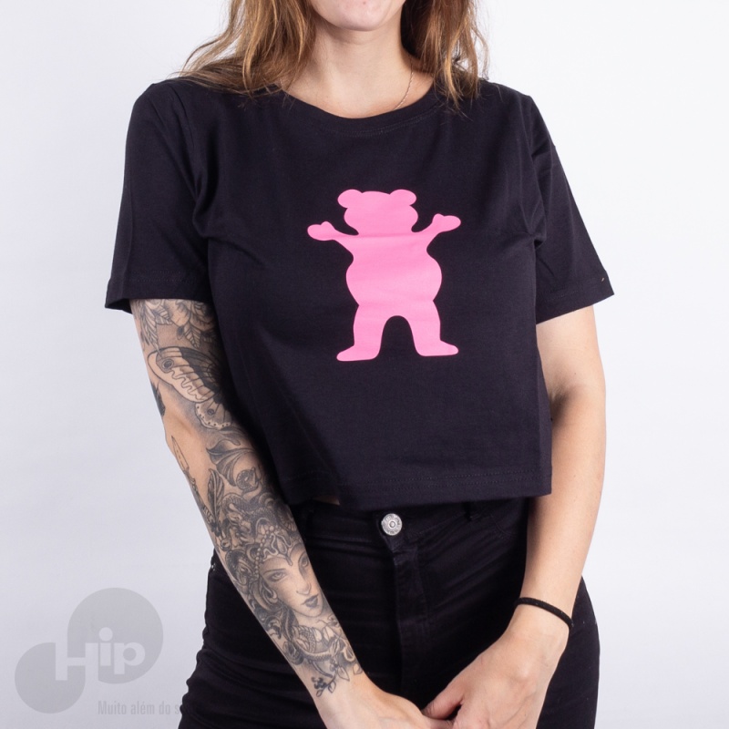 Blusa Cropped Grizzly Og Bear Preto