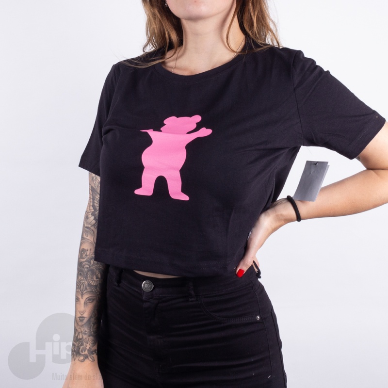 Blusa Cropped Grizzly Og Bear Preto