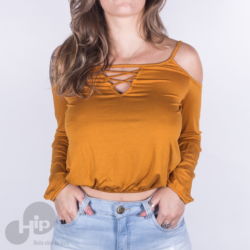 Blusa Cropped Riu Kiu Amarela