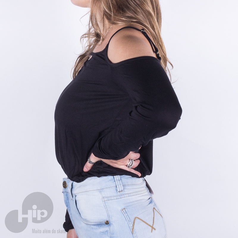Blusa Cropped Riu Kiu Preta