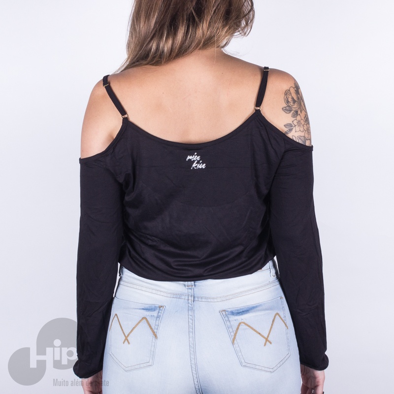 Blusa Cropped Riu Kiu Preta
