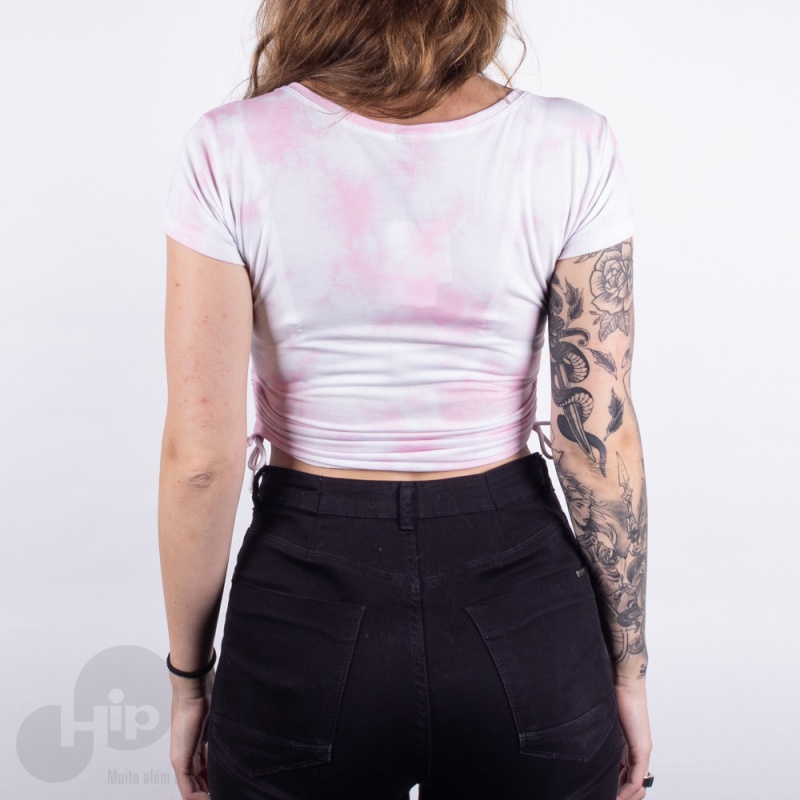 Blusa Cropped Riu Kiu Tie Dye Branco