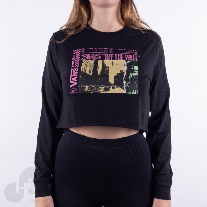 Blusa Manga Longa Vans Photostat Preta