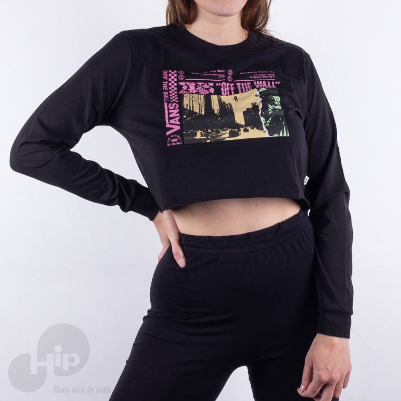 Blusa Manga Longa Vans Photostat Preta