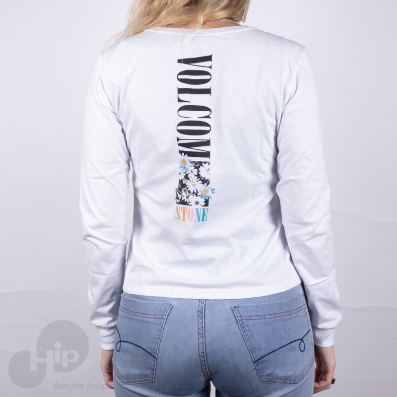 Blusa Manga Longa Volcom The Stone Branca