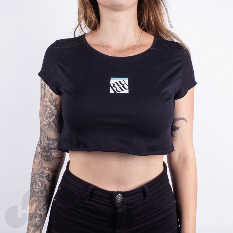 Blusa Riu Kiu Cropped Preta