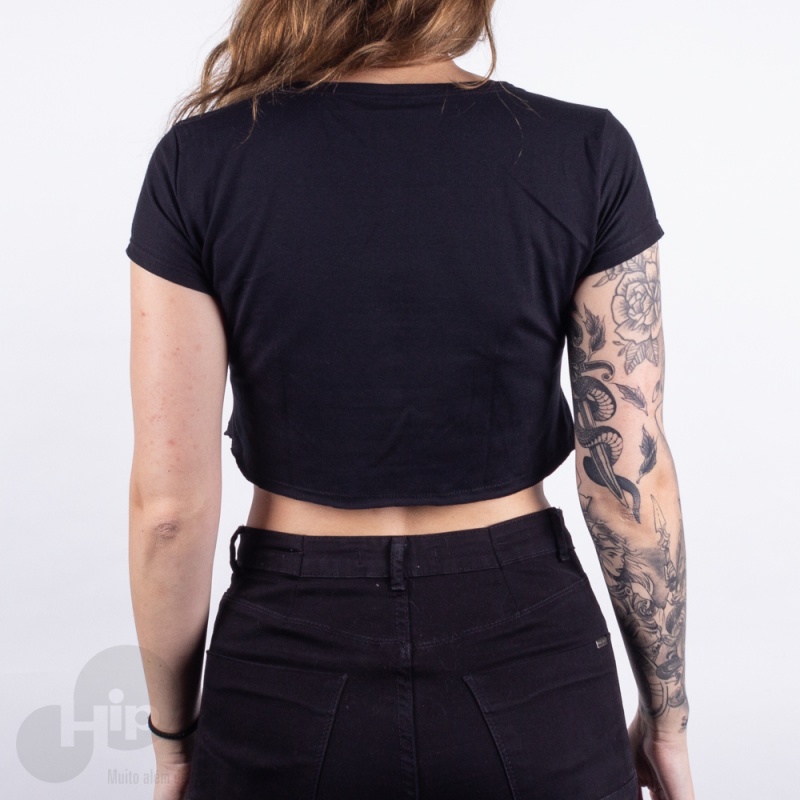 Blusa Riu Kiu Cropped Preta