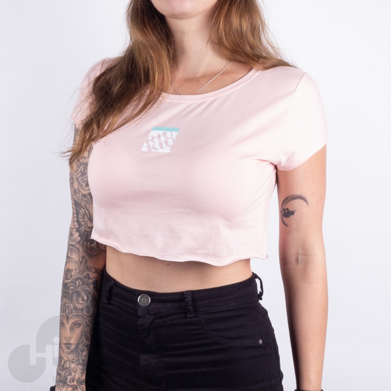 Blusa Riu Kiu Cropped Rosa