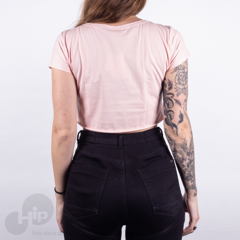 Blusa Riu Kiu Cropped Rosa