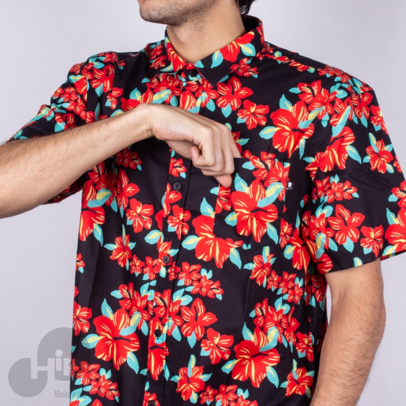 Camisa Grizzly Button-Up Preta