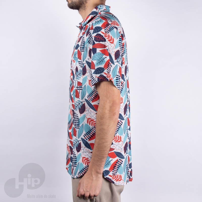 Camisa Hocks Folharada Azul