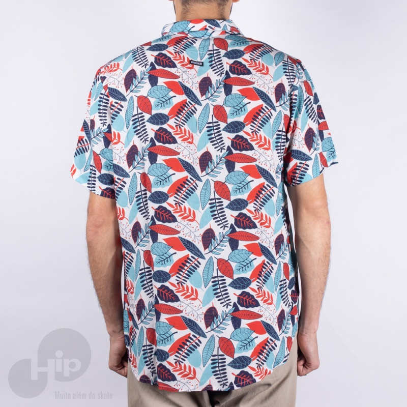 Camisa Hocks Folharada Azul