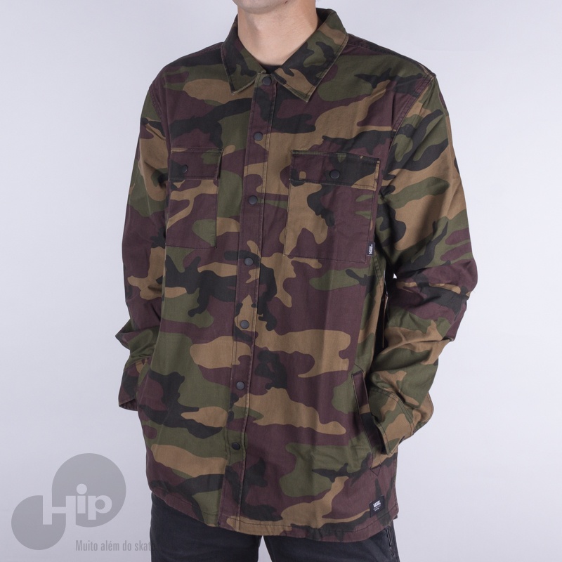 Camisa Vans Cutler Oversized Camuflado Verde