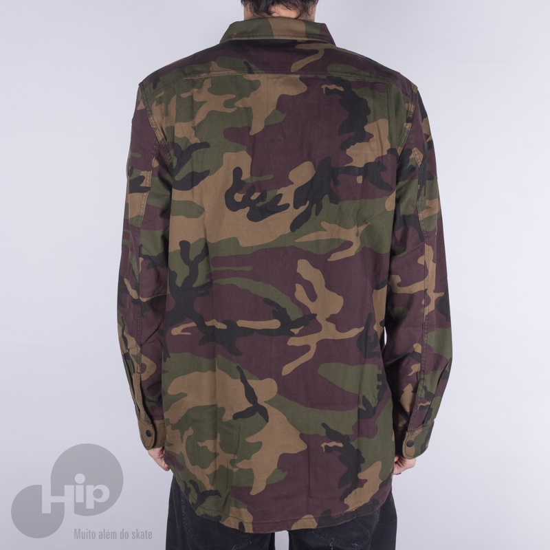 Camisa Vans Cutler Oversized Camuflado Verde