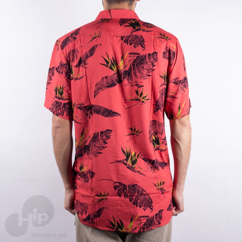 Camisa Volcom Floral Erupter Vermelha