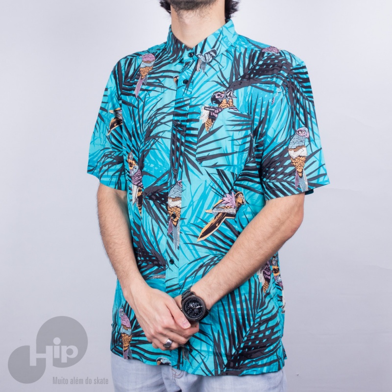 Camisa Volcom Party Bird Azul Claro