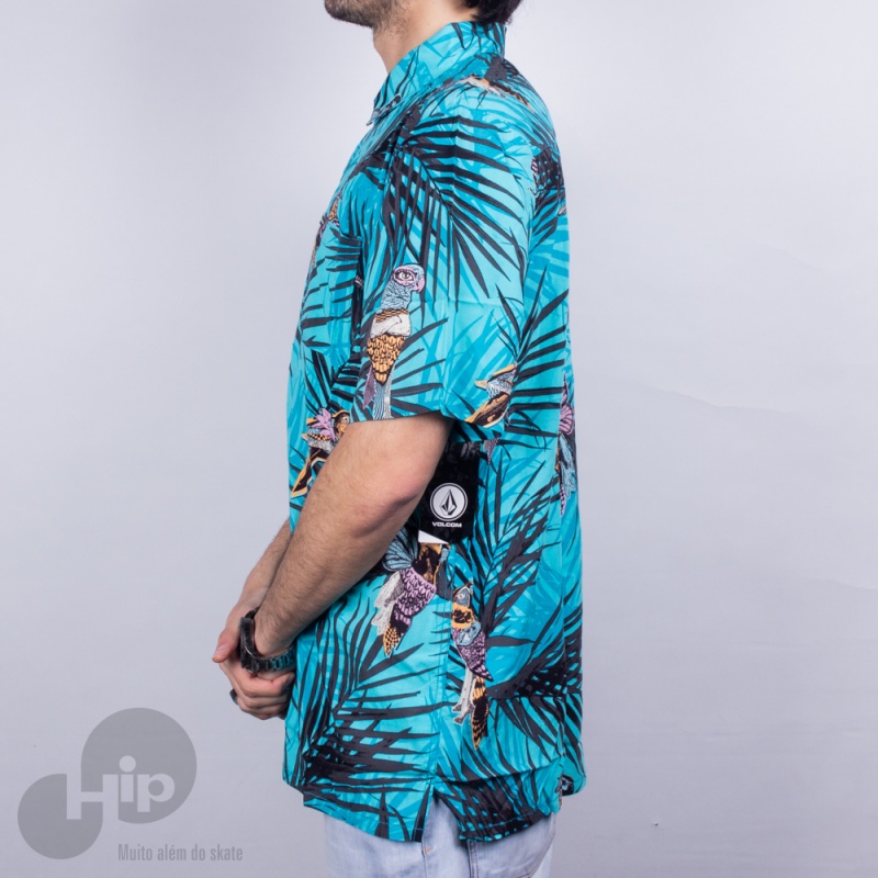 Camisa Volcom Party Bird Azul Claro