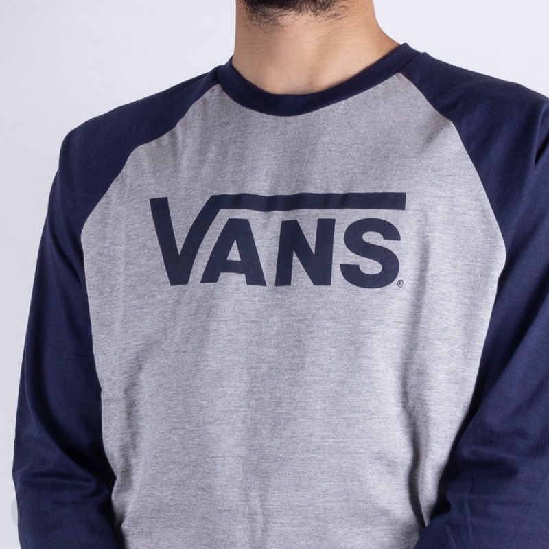 Camiseta 3/4 Vans Classic Raglan Cinza Claro