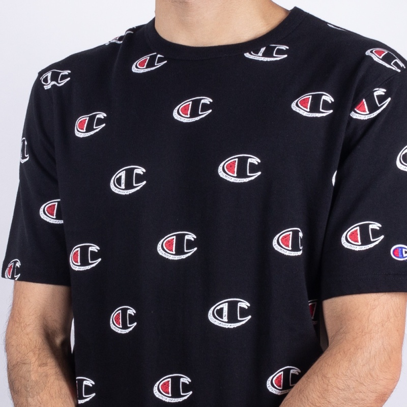 Camiseta Champion All Over Print Preta