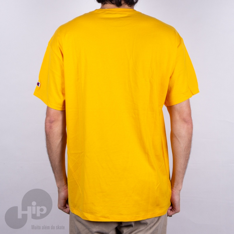 Camiseta Champion Logo Manuscrito Amarela