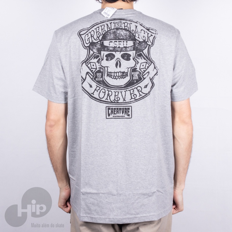 Camiseta Creature Rider Or Die Cinza Escuro