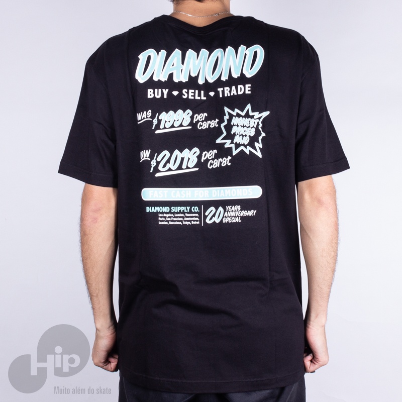 Camiseta Diamond Cash For Diamonds Preta