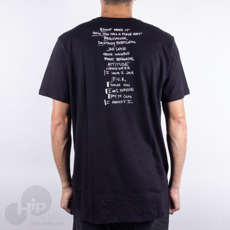 Camiseta Element Bad Brains Set List Two Preto