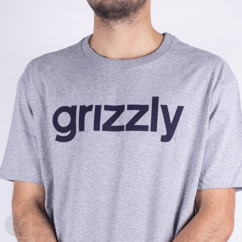 Camiseta Grizzly Lowercase Logo Cinza Claro