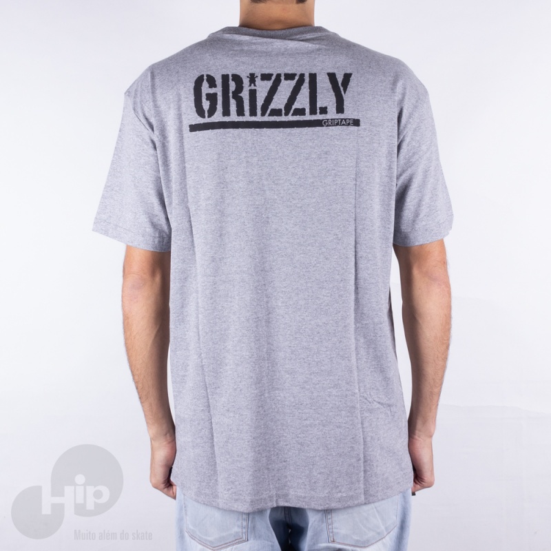 Camiseta Grizzly Stampback Cinza Claro