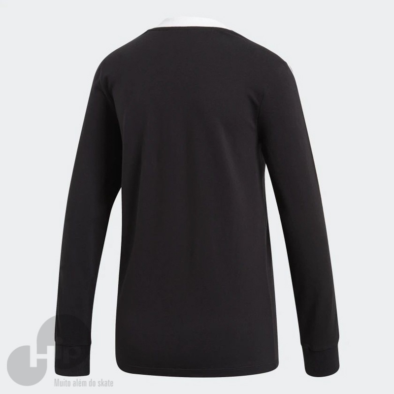 Camiseta Manga Longa Adidas 3-Stripes Preta