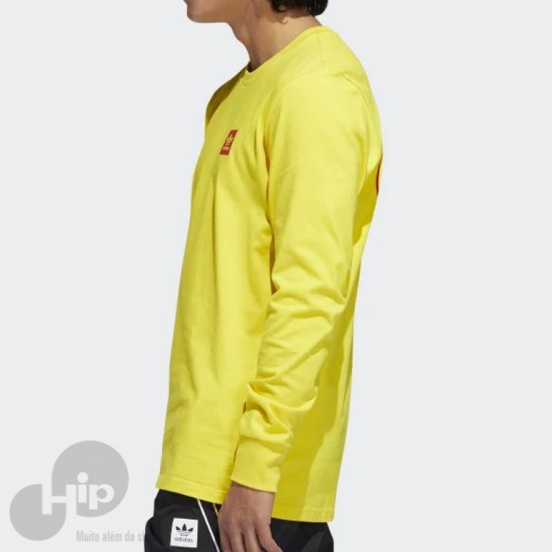 Camiseta Manga Longa Adidas Evisen Amarela