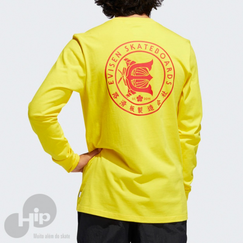 Camiseta Manga Longa Adidas Evisen Amarela
