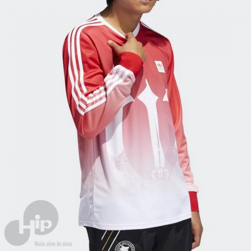 Camiseta Manga Longa Adidas Evisen Vermelha