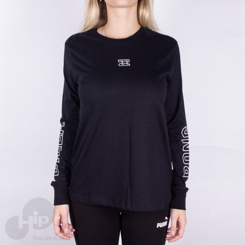 Camiseta Manga Longa Billabong Love Legacy Preta