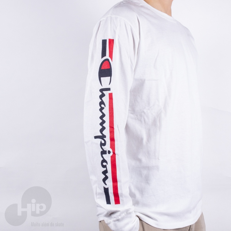 Camiseta Manga Longa Champion Classic Jersey Branca
