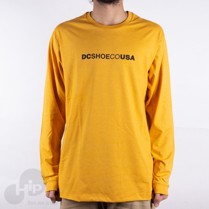 Camiseta Manga Longa Dc Shoes Dcshoeco Amarela