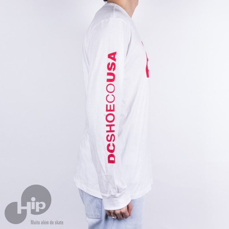 Camiseta Manga Longa Dc Shoes Square Branca