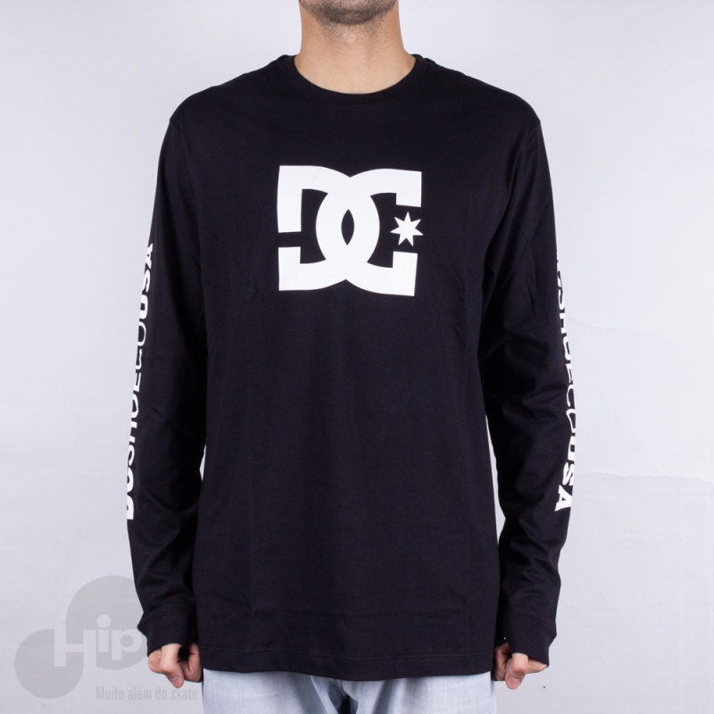 Camiseta Manga Longa Dc Shoes Star Preta