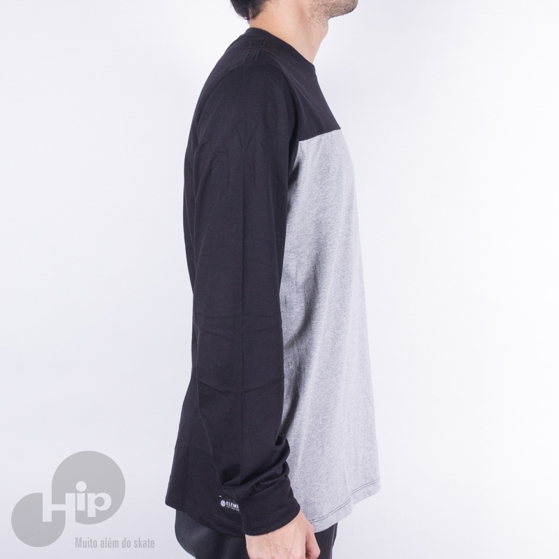 Camiseta Manga Longa Element Duo Block Cinza Claro