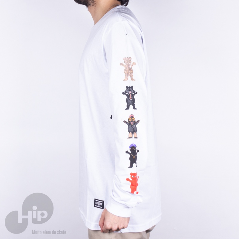 Camiseta Manga Longa Grizzly Gangs All Here Branca