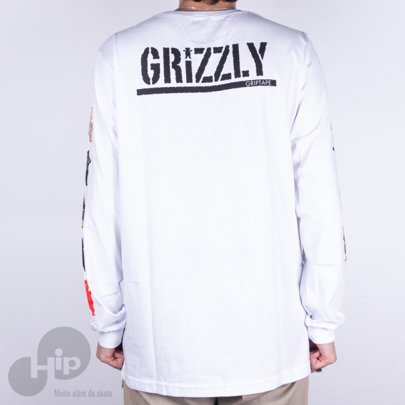 Camiseta Manga Longa Grizzly Gangs All Here Branca