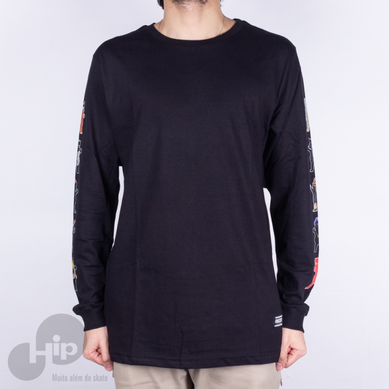 Camiseta Manga Longa Grizzly Gangs All Here Preta