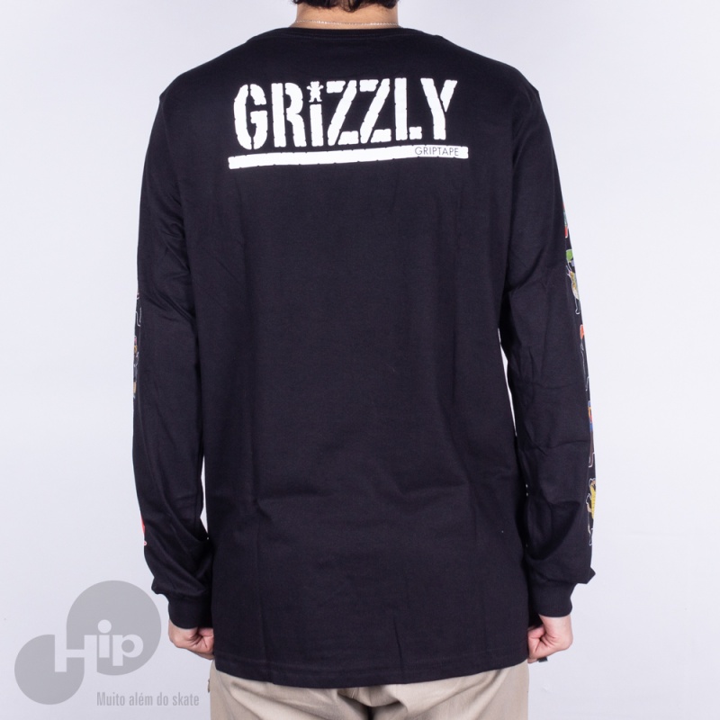 Camiseta Manga Longa Grizzly Gangs All Here Preta