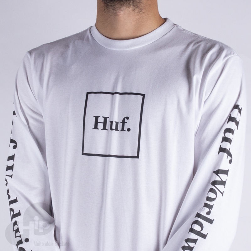 Camiseta Manga Longa Huf Domestic Box Branca