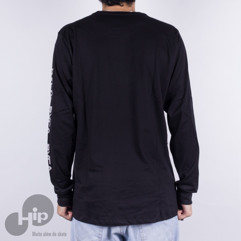 Camiseta Manga Longa Rvca Lobitos Preta