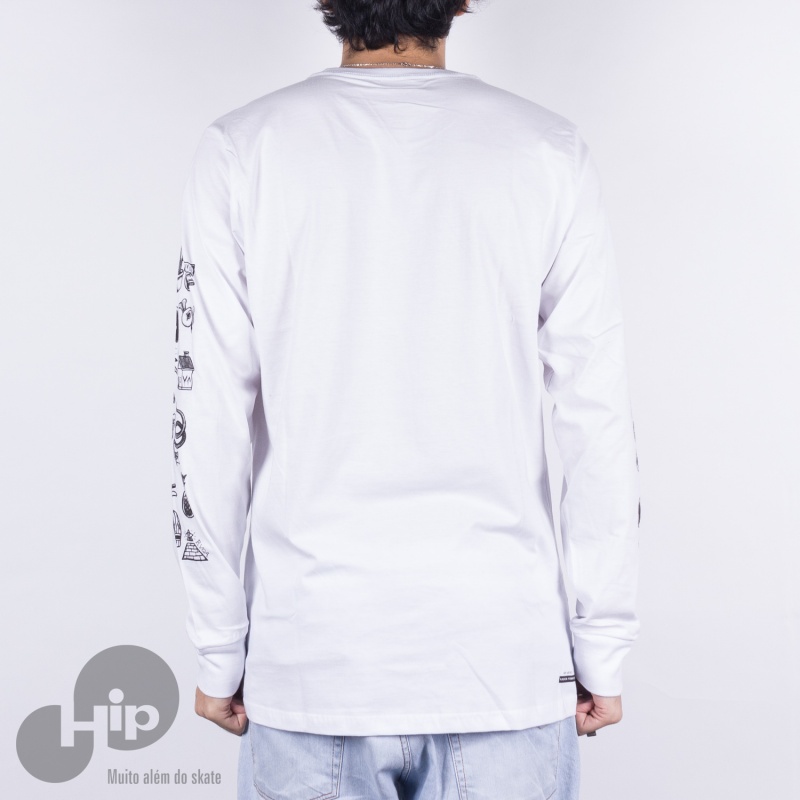 Camiseta Manga Longa Rvca Sketchbook Branca