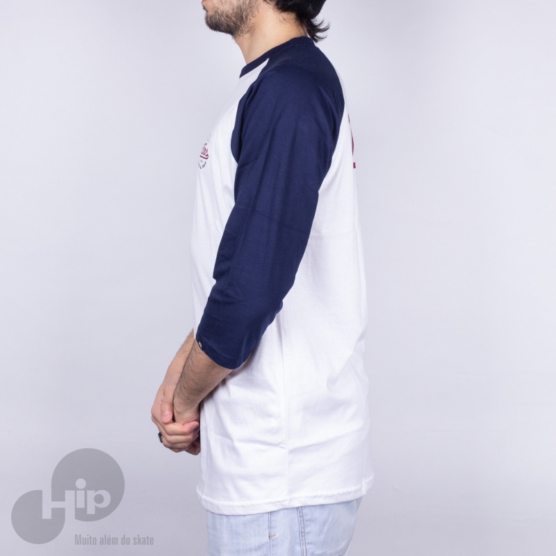 Camiseta Manga Longa Vans 3/4 Van Doren Branca