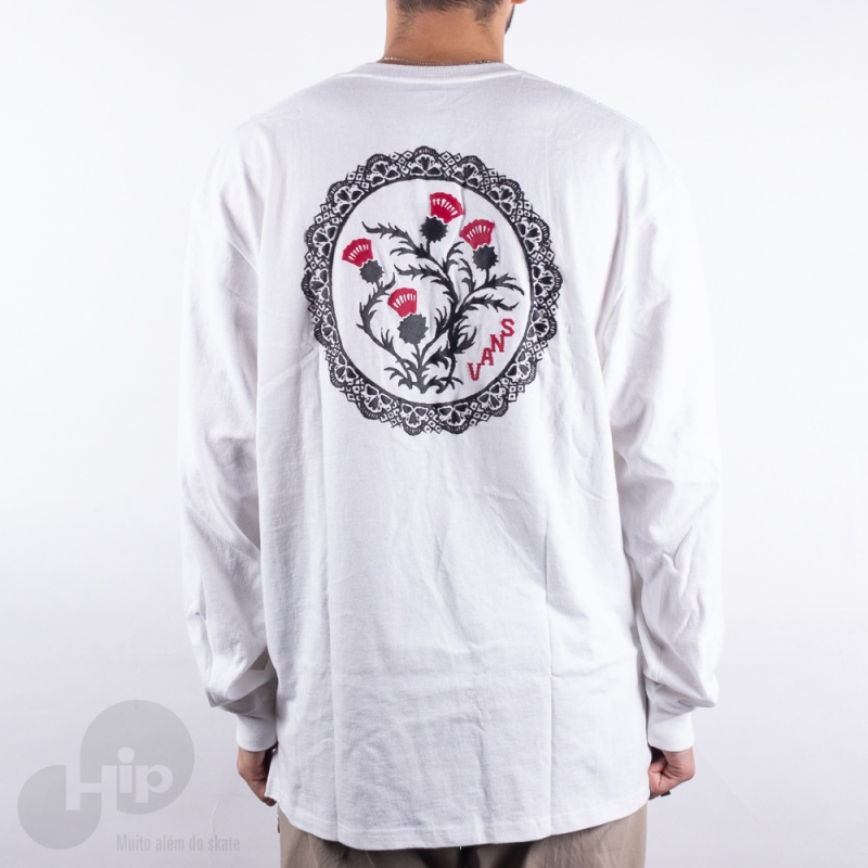 Camiseta Manga Longa Vans Laced Branca